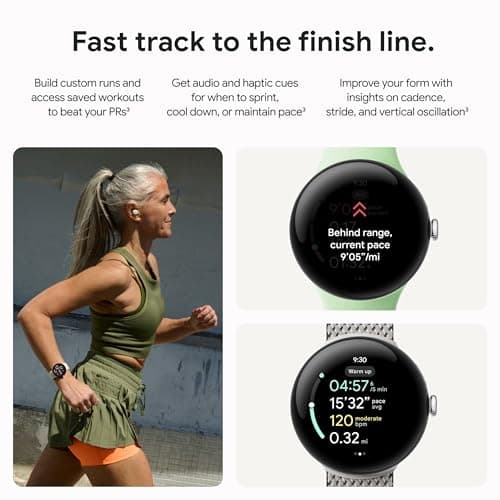 Google Pixel Watch 3 (45mm) 2024 Model - Android Smartwatch, Heart Rate Tracking, Fitbit Advanced Running, Fitness Insights, 24-Hour Battery - Matte Black Aluminum Case - Obsidian Band - Wi-Fi 4