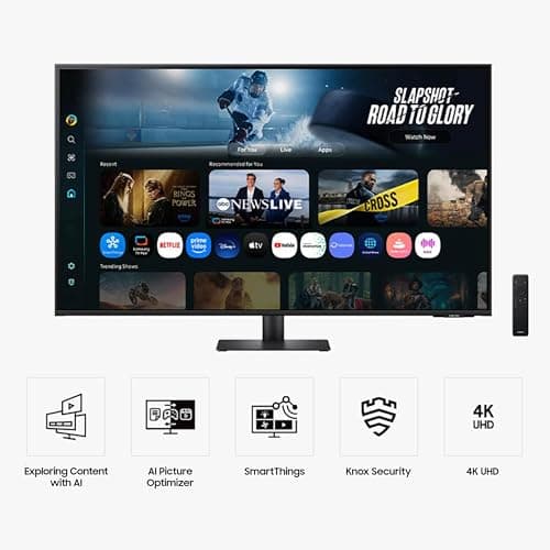 Samsung 43” Smart Monitor M7 (M70F) 4K UHD Display, Samsung Vision AI, Smart TV Apps, Gaming Hub, USB-C, HDMI and USB-A, Black, LS43FM702UNXZA, 2025 2