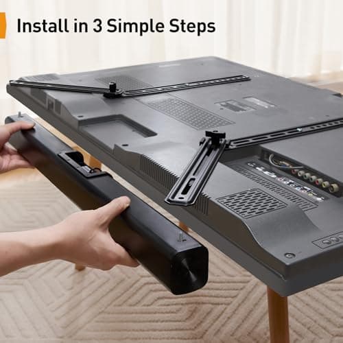 Perlegear Soundbar Mount with Adjustable Height, Sound bar Mount up to 15 lbs, Soundbar Mount Under TV or Above TV, Soundbar tv Mount Bracket with Detachable Long Extension Plates PGSM04B 5