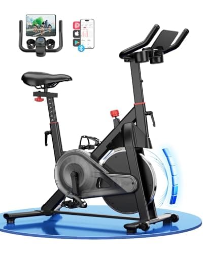 Superun Exercise Bike, Stationary Bikes for Home with Brake Pad, Low Noise Indoor Cycling Bike with 300LBS Weight Capacity, Workout Bike for Home Gym with Pad Mount LCD Monitor and Cup Holder