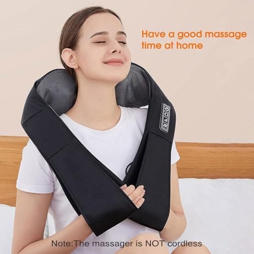 AERLANG Shiatsu Back and Neck Massager, Back Massager Deep Tissue Kneading Neck and Shoulder Massage with Heat, Electric Massage Pillow Fathers Day Gift Ideas from Daughter Son(NOT Cordless) 7