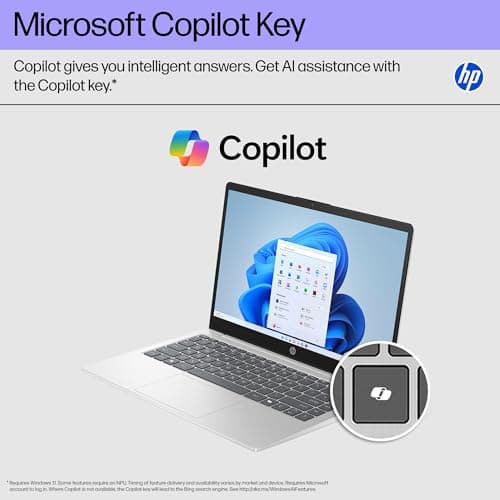 HP 14 inch Laptop, HD Touchscreen Display, AMD Ryzen 5 7520U, 8 GB RAM, 512 GB SSD, AMD Radeon Graphics, Windows 11 Home, Natural Silver, 14-em0499nr 5