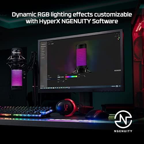 HyperX QuadCast S – RGB USB Condenser Microphone for PC, PS4, PS5 and Mac, Anti-Vibration Shock Mount, 4 Polar Patterns, Pop Filter, Gain Control, Gaming, Streaming, Podcasts, Twitch, YouTube, Discord 2