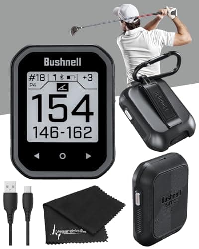 Wearable4U - Bushnell Phantom 3 GPS Rangefinder Black with BITE Magnetic Mount and GreenView with Lens Cleaning Cloth Bundle