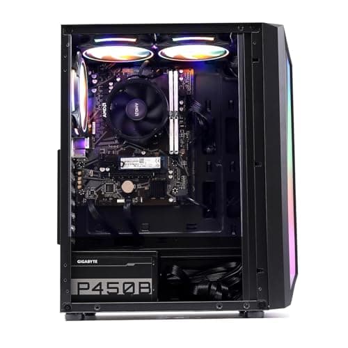 MXZ Desktop Gaming Computer Home&Office PC R5 5600GT,16GB DDR4 3200, 1 T NVME SSD，6 RGB Fans, Win 11 Pro 64-bit Ready 5
