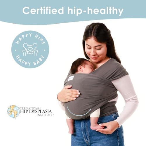 Sleepy Wrap Stretchy Ergonomic Baby Carrier Sling for Newborns to Toddlers - Hands-Free Lightweight Baby Wrap 7-35 lbs (Dark Gray) 5