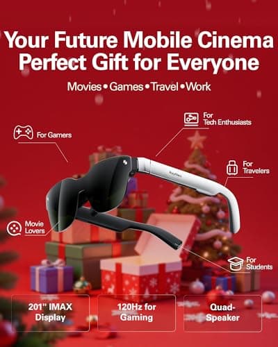 RayNeo Air 3s AR/XR Glasses, 201" 120Hz FHD HueView Display, Portable AR Video Eyewear Gaming Glasses for iPhone 17, 16/15, Android, Mac, Switch, PS5, Steam Deck - Next-Gen Wearable Theater 2