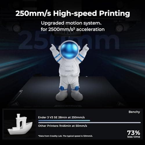 Creality Ender 3 V3 SE 3D Printer, 250mm/s Faster Print Speed CR Touch Auto Leveling Sprite Direct Extruder Dual Z-Axis Auto Filament Loading Ender 3 Upgrade 3D Printer Print Size 8.66x8.66x9.84 inch 2