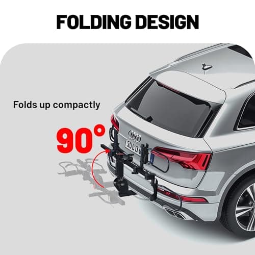 Young Bike Rack Hitch for Car - 200LB 2-Bike Rack Hitch Mount Platform Style Hitch Bike Rack，Smart Tilting & Easy Fold for Car SUV with 2 Inch Receiver，Bike Carrier Fits Up to 5-inch Fat Tire 4