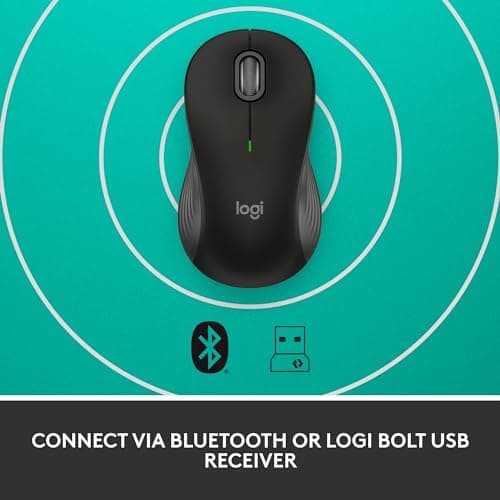 Logitech Signature M550 L Full Size Wireless Mouse - for Large Sized Hands, 2-Year Battery, Silent Clicks, Bluetooth, Multi-Device Compatibility - Black 4