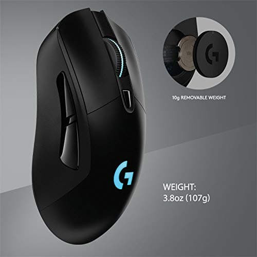 Logitech G703 Lightspeed Wireless Gaming Mouse W/Hero 25K Sensor, PowerPlay Compatible, Lightsync RGB, Lightweight 95G+10G Optional, 100-25, 600 DPI, Rubber Side Grips - Black 3