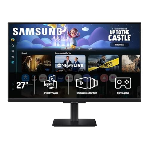 Samsung 27-Inch M5 (M50F) Series FHD Smart Monitor with Streaming TV, Speakers, HDR10, Gaming Hub, Multiple Ports, Workout Tracker, Vision Accessibility Tools, Black, LS27FM502ENXZA