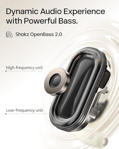 SHOKZ OpenFit 2 Open-Ear Headphones,True Wireless Bluetooth Earphones with Microphone,Earhook Earbuds with 48 Hours of Playtime,Fast Charging,IP55 Water-Resistant,with Carrying Bag,Black,Bluetooth5.4 4