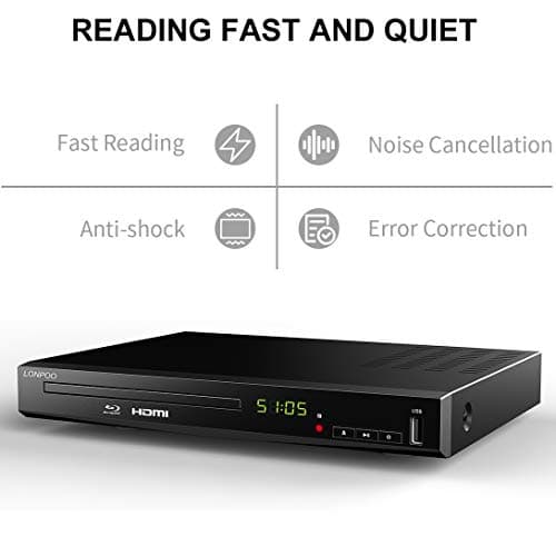 HD Blu-Ray Disc Player for TV with HDMI and AV Cables, 1080P, Built-in PAL NTSC, Coaxial Output, USB Input 3