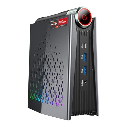 ACEMAGICIAN S3A Mini PC, Ryzen 7 5700U(up to 4.3Ghz), 16GB DDR4 512GB SSD Mini Desktop Computer, Mini Computers [WiFi6/BT5.2] [4K UHD/RGB Lights/3 Adjustable Mode] Light Gaming PC