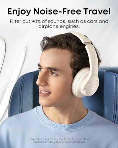 Soundcore by Anker Q20i Hybrid Active Noise Cancelling Headphones, Wireless Over-Ear Bluetooth, 40H Long ANC Playtime, Hi-Res Audio, Big Bass, Customize via an App, Transparency Mode (White) 2