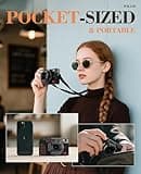 True 5K Digital Cameras for Photography 64MP - Autofocus 18X Zoom, with 3'' 180° Flip Screen, 64GB TF Card & 2 Batteries, Compact Travel Vlogging Camera for YouTube Beginners (Black) 5