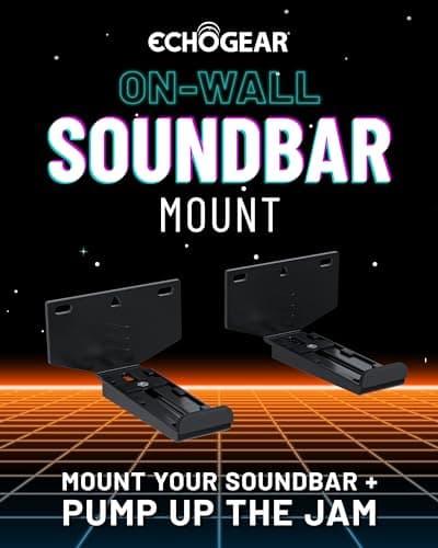 ECHOGEAR Soundbar Wall Mount Bracket - Works with All Soundbars Including Samsung, Vizio, LG, & More - Depth Adjustable for Dolby Atmos Soundbars 2