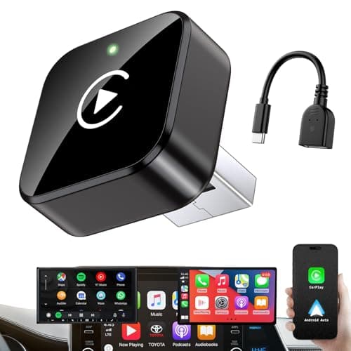 Wireless CarPlay Adapter 2025 Upgrade Mini Design, USB/USB-C Plug & Play Converts CarPlay to Wireless - Easy Use Fast Stable Connection Car Play for iPhone & Android