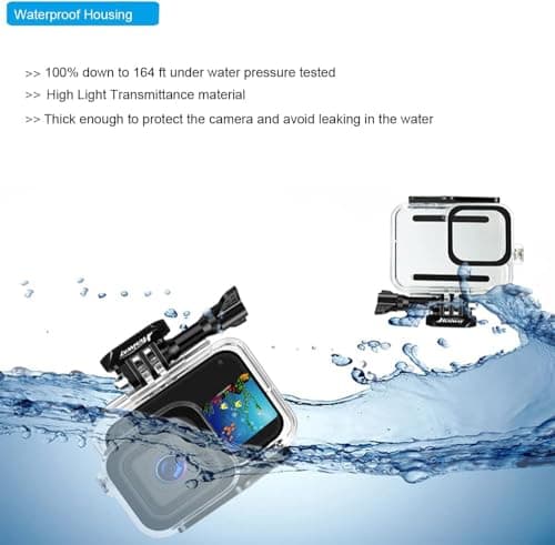 Accessories Kit for Gopro Hero 13 12 11 10 9 Black Waterproof Housing Silicone Case Glass Screen Protector Bundle for Go pro Gopro13 Gopro12 Gopro11 Gopro10 Hero13 Hero12 Hero11 Hero10 Camera 62E 2