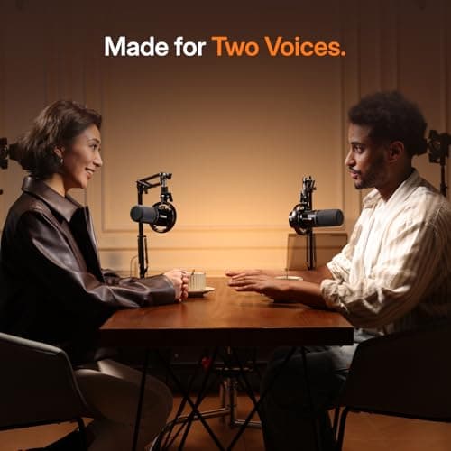 MAONO PD200W Hybrid Wireless Podcast Equipment Bundle for 2, XLR USB Dynamic Microphone Kit with 2 Desktop Stand, Software, Noise Cancellation, for Co-hosted podcast, Vocal Recording, Content Creation 2