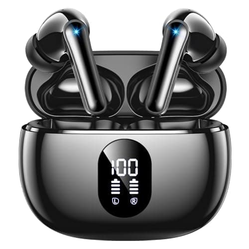 wyness Wireless Earbuds Bluetooth 5.3 Ear Buds, Hi-Fi Stereo Bass Ear Buds with 48H Playtime & LED Display, Lightweight in-Ear Headphones with Mic, IPX7 Waterproof, Touch Control for iPhone