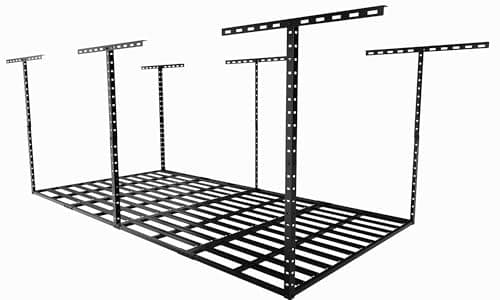 SunsGrove 4x8 Overhead Garage Storage Rack Organization, Adjustable Ceiling Mounted Storage Racks, 800LBS Weight Capacity, 22"-40" Ceiling Dropdown, Black