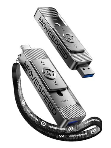 MOVE SPEED 1TB Solid State Drives with Dual Ports & Push-Pull Design — 560MB/s Read Speed, Type C + USB 3.2 Drive Portable ssd for iPhone 15/16/17/Android/Mac