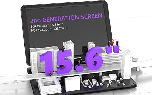 17.5" Portable DVD Player with 15.6" Large HD Screen, 6 Hours Rechargeable Battery, Support USB/SD Card/Sync TV and Multiple Disc Formats, High Volume Speaker, Black 2