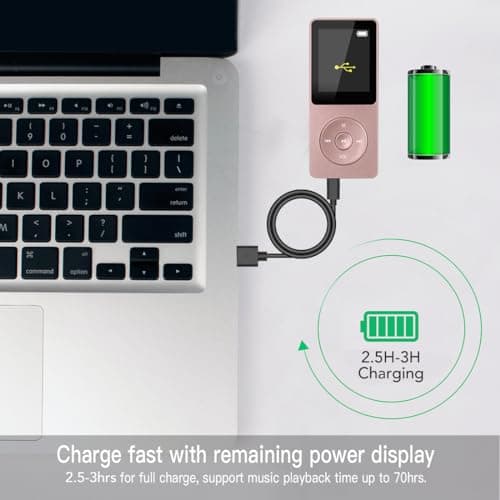 AGPTEK A02S 16GB MP3 Player, 70 Hours Playback Lossless Sound Music Player, Supports up to 128GB, Rose Gold 5