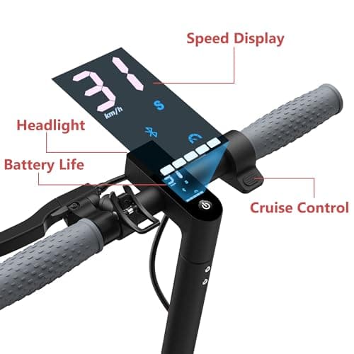 Maxshot Electric Scooter, 8.5" /10" /14" Tire, 16/19/22 Mph Top Speed, 12/16/21/27/28/49/50 Miles Long Range, Folding Escooter for Adults and Kids with Seat Bag, Dual Braking, Dual Suspension, App 5