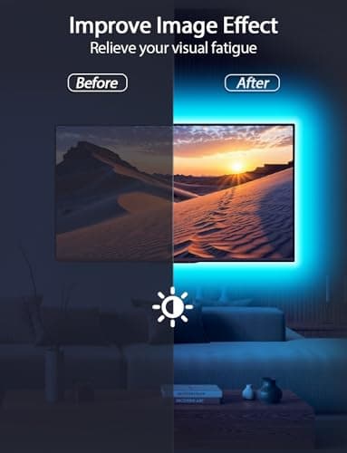 MATICOD LED Lights for TV, 13.1ft TV Lights for 45-60in, Music Sync Color Changing Tv Backlight with Bluetooth Smart App Remote Control, USB Powered RGB 5050 RGB Strip Light for Xmas Decor 3