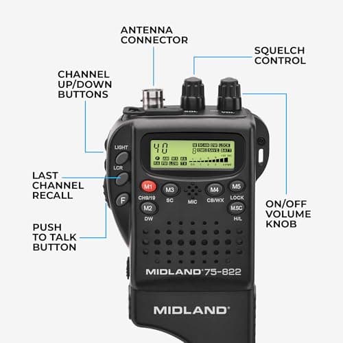 Midland 75-822 Handheld CB Radio & Mobile CB Radio – Walkie Talkie with 40 Channels, NOAA Weather Alerts, Long Range, Compatible with CB Antennas 2