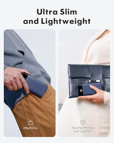 charmast Portable Charger with Built in Cables, Power Bank with Cords Wires, Slim 10000mAh Travel Battery Pack 6 Outputs 3 Inputs 3A Fast Charging for Samsung Google Pixel LG Moto iPhone iPad 5