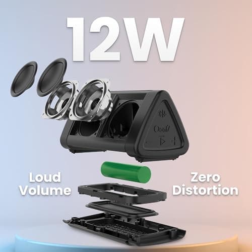 OontZ Angle 3 Portable Bluetooth Speaker 5.4 | 12W Sound, 24-Hr Battery, 100ft Wireless Range, IPX5 Water-Resistant, Budget-Friendly Small Speaker, Great White Elephant Gifts for Adults (Black) 5