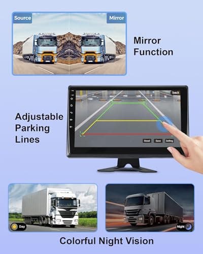 Venluna RV Backup Camera System with Carplay, Wired Security 1080P Cameras with 10.1 inch Android Auto 6 CH Touch Screen, GPS Navigation Loop Recording DVR for RV Semi Truck Trailer Camper 4