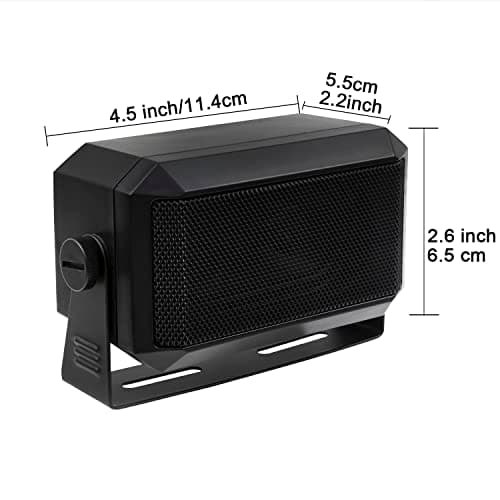 ZAXIDALER Rectangular External Communications Speaker for Ham Radio or CB & Scanners, 5 Watt, Black Colour 2