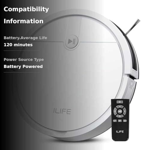 ILIFE V2 Robot Vacuum Cleaner, Tangle-Free Suction, 120 Mins Runtime, Slim, Self-Charging Robotic Vacuum Cleaner, Ideal for Pet Hair and Hard Floors 4