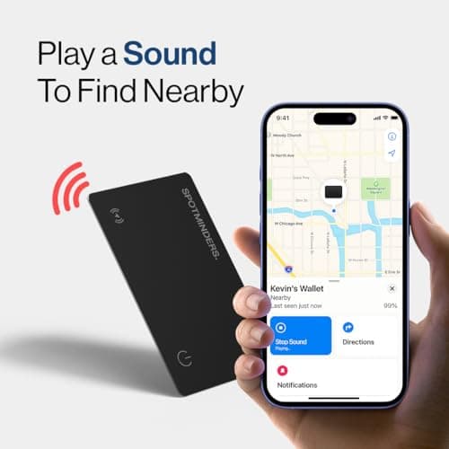 SPOTMINDERS Apple MFi Certified Wallet Tracker for Christmas Stocking Stuffers for Men Gifts for Women Works With Apple Find My Rechargeable 0.07in Slim Tracking Card - White Elephant Gifts for Adults 4