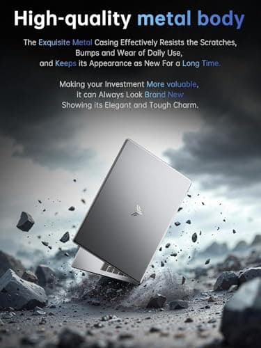 2025 Laptop with Windows 11, Intel Quad-Core Processor (up to 3.6GHZ)16GB DDR4 RAM 512GB SSD,15.6 Inch FHD IPS Display, Metal Body,5000mAh Battery,USB3.2,Portable Laptops Computer for Business Office 4
