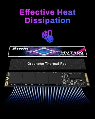 BIWIN Black Opal NV7400 1TB SSD Gen4x4, Read Speed up to 7450MB/s, NVMe M.2 2280 PCIe 4.0 Internal PC Solid State Drive for Laptop/Desktop/PS5 4