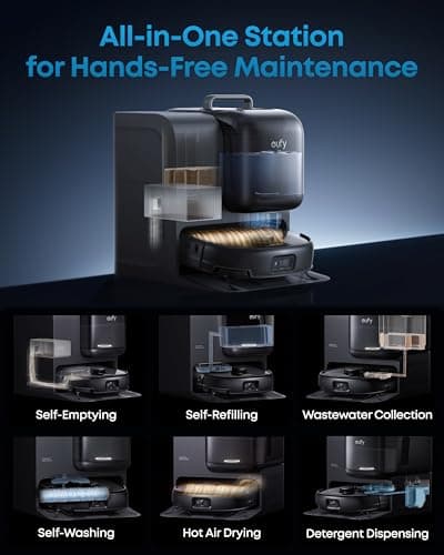 eufy Robot Vacuum E28, Portable Carpet for Deep Cleaning, HydroJet System with Roller Mop, All-in-One Robot Vacuum and Mop Combo, 20,000 Pa Suction, Zero-Tangling, Corner-to-Edge Cleaning (Upgraded) 2