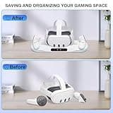 Charging Dock for Meta Quest 3, Auto-Clamping VR Charging Stand for Quest 3 VR Headset and Controllers, Magnetic Fast Charging Station Accessories with 2 Rechargeable Batteries, LED Indicator 5