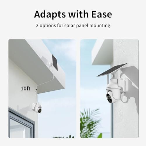 SEHMUA 2K Solar Security Cameras Wireless Outdoor, 2 Pack 360° View Pan/Tilt WiFi Security Camera Outside with Color Night Vision,Easy to Install, PIR Alarm, 2-Way Audio 4