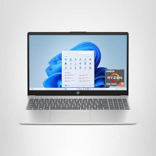 HP 15.6 inch Laptop, HD Touchscreen Display, AMD Ryzen 3 7320U, 8 GB RAM, 256 GB SSD, AMD Radeon Graphics, Windows 11 Home, Natural Silver, 15-fc0399nr 5