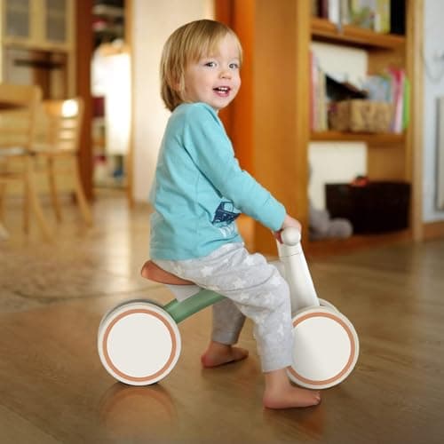 SEREED Baby Balance Bike for 1-2 Year Olds - 4 Wheels, First Bike for Toddlers, Birthday Gift (Green) 8