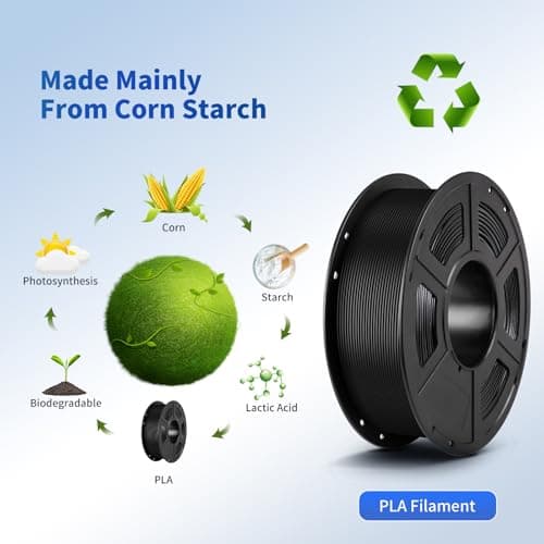 ANYCUBIC PLA Filament 1.75mm Bundle, 3D Printing PLA Filament 1.75mm Dimensional Accuracy +/- 0.02mm, 1KG Spool (2.2 lbs), 2KG Black+Black 5