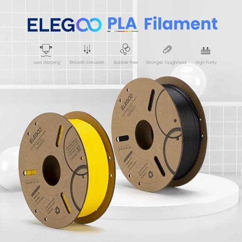 ELEGOO PLA Filament 1.75mm Black 1KG, 3D Printer Filament Dimensional Accuracy +/- 0.02mm, 1kg Cardboard Spool(2.2lbs) 3D Printing Filament Fits for Most FDM 3D Printers 2