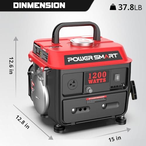 PowerSmart 1200-Watt Portable Generator with Super Quiet, Ultralight for Camping 2