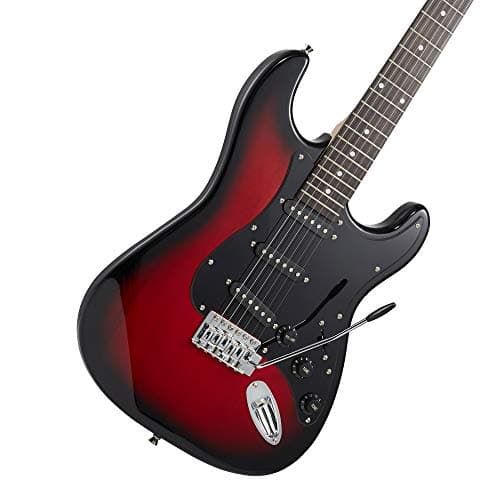Ashthorpe 39-Inch Electric Guitar (Red-Black), Full-Size Guitar Kit with Padded Gig Bag, Tremolo Bar, Strap, Strings, Cable, Cloth, Picks 2